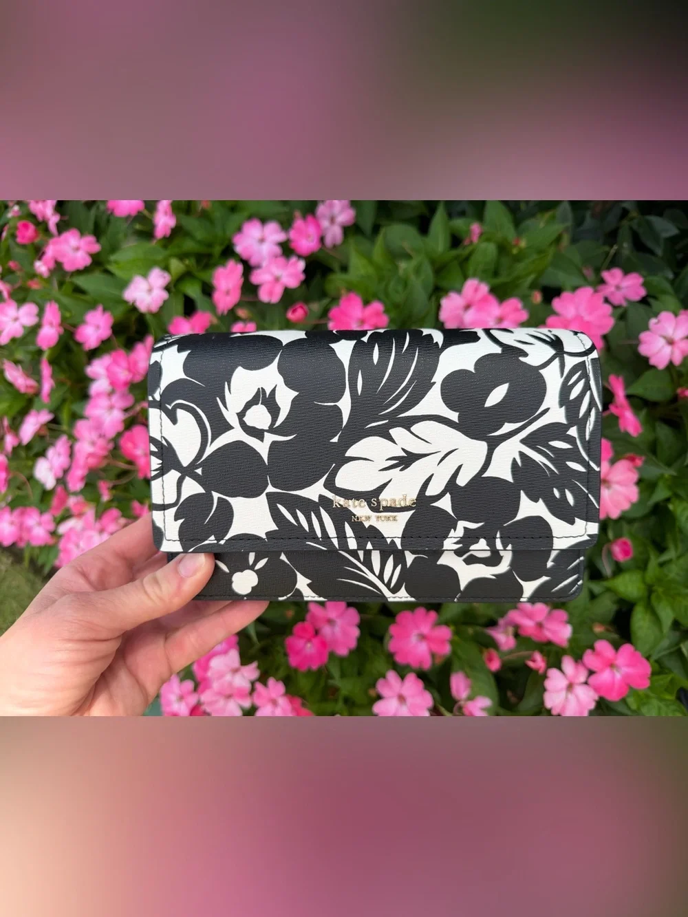 ✨ NWT Kate Spade Morgan Tropical Foliage Flap Chain Wallet Crossbody ✨